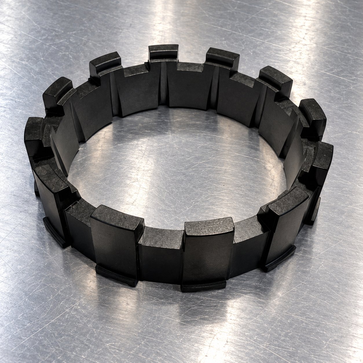 Castellated ring, black finish